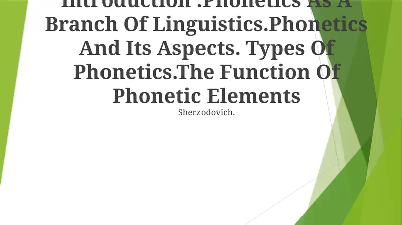 Phonetics