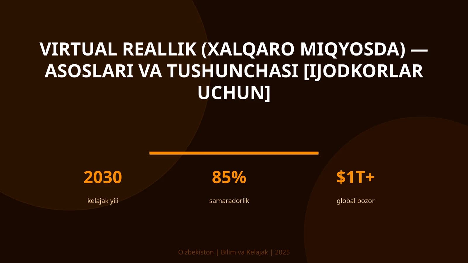 VIRTUAL REALLIK (XALQARO MIQYOSDA) — ASOSLARI VA TUSHUNCHASI [IJODKORLAR UCHUN]