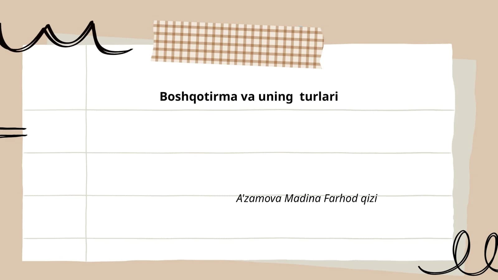 Boshqotirma va uning turlari