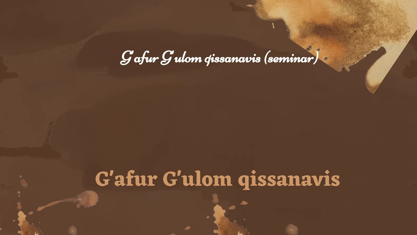 G'afur G'ulom qissanavis