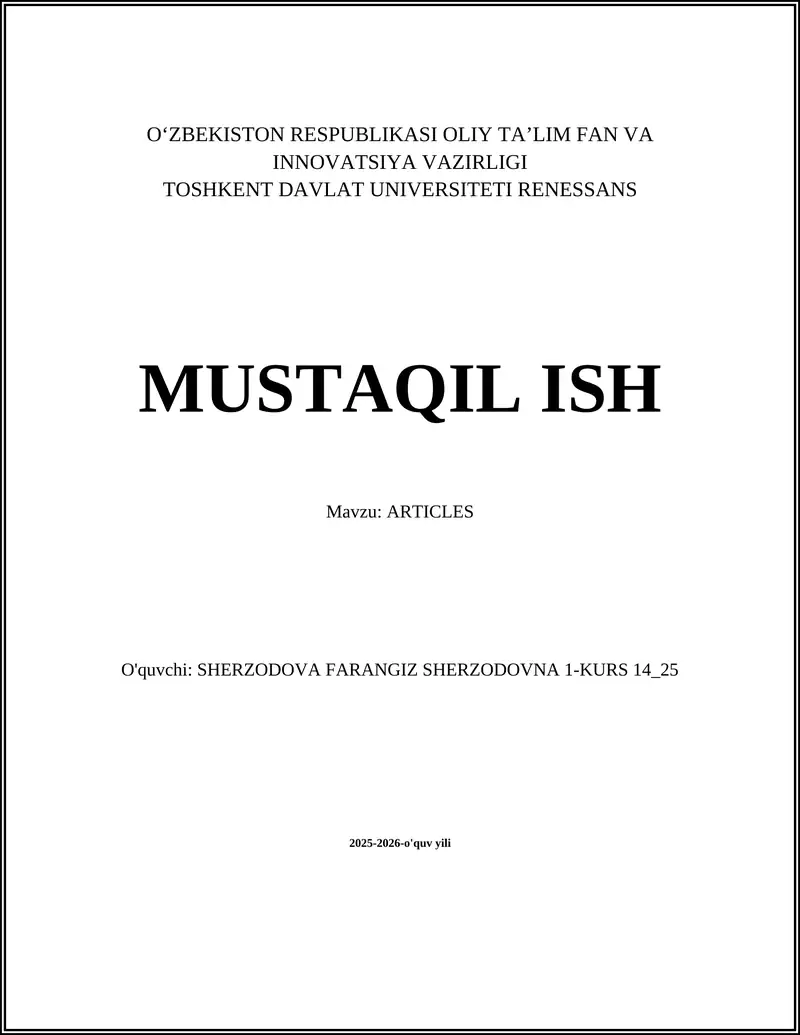 ARTICLES