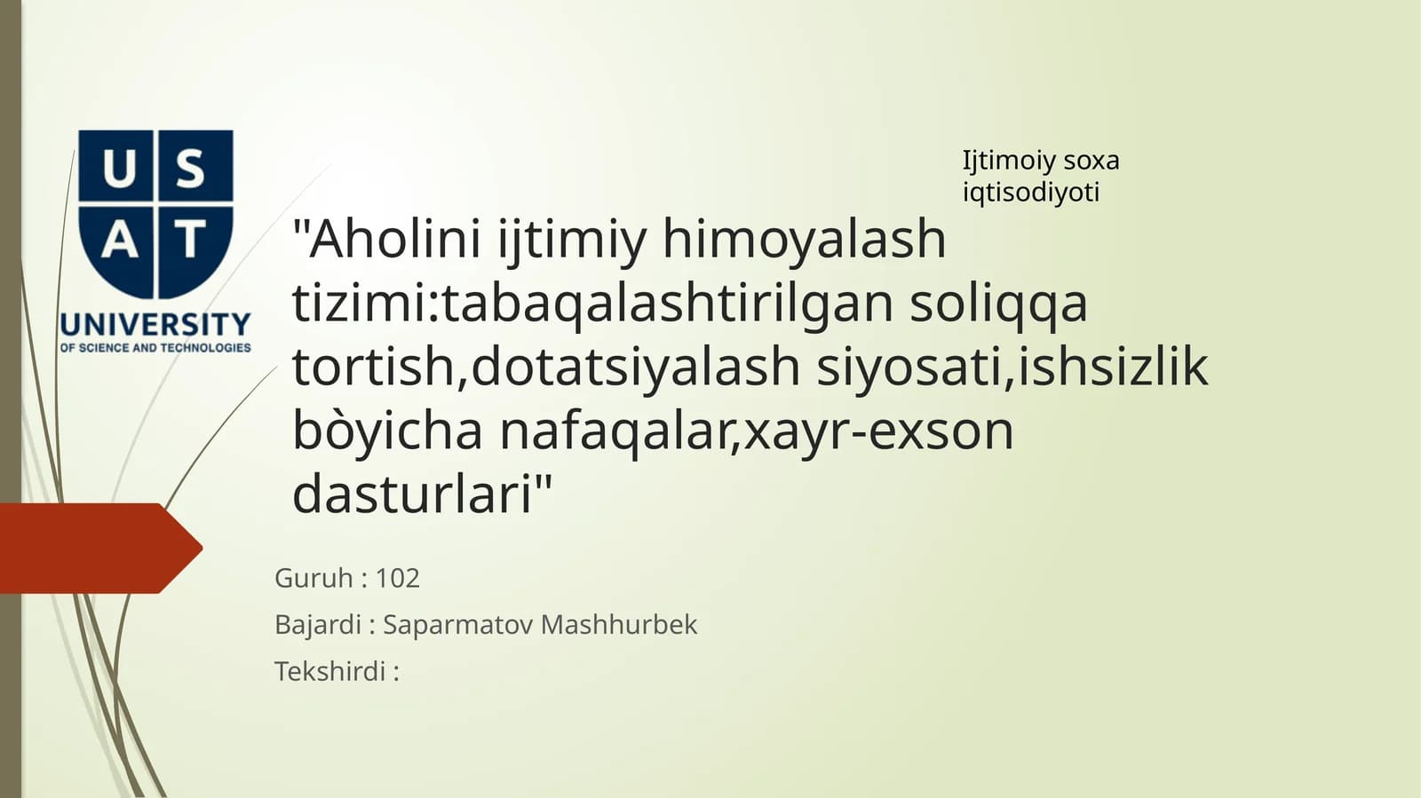 Aholi nijtimoiy himoya lashtirilgan soliqqatortish