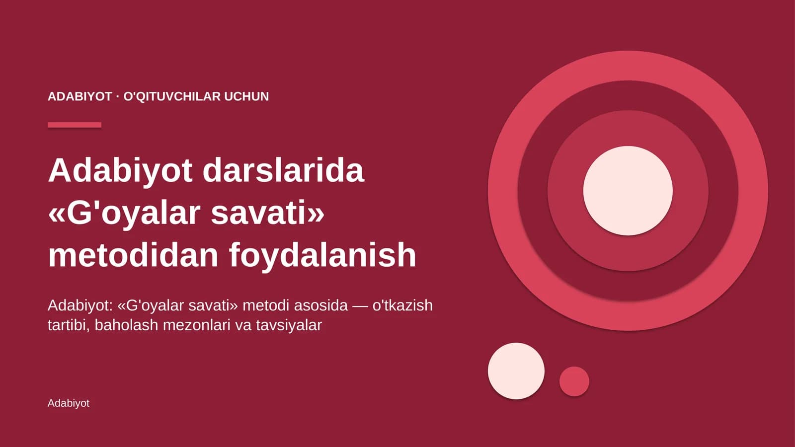 adabiyot darslarida g'oyalar savati metodidan foydalanish 4737