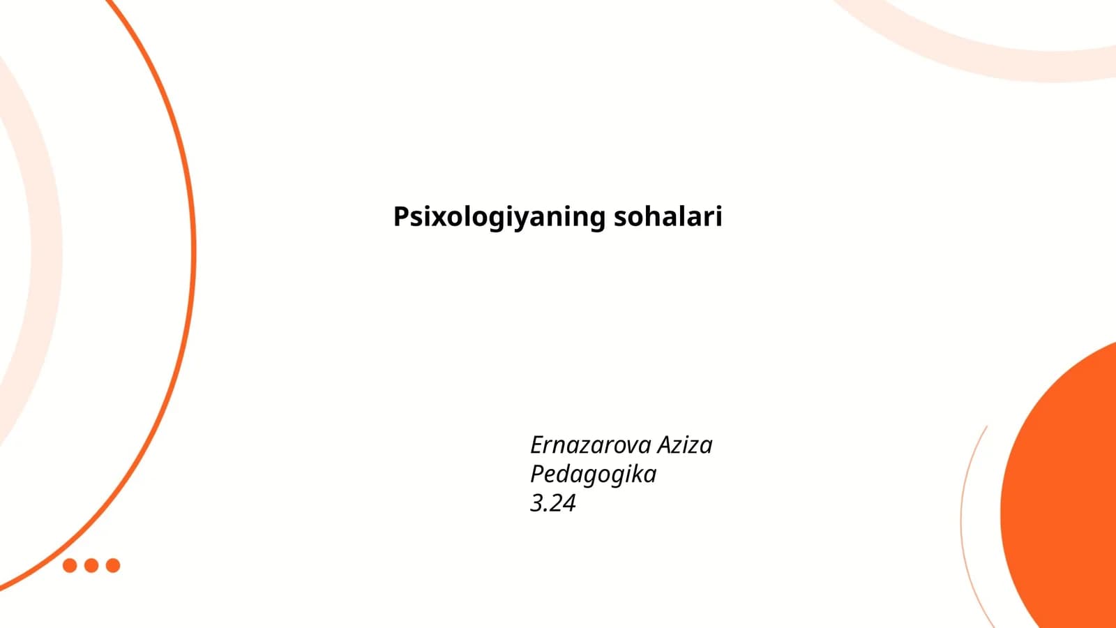 Psixologiyaning sohalari