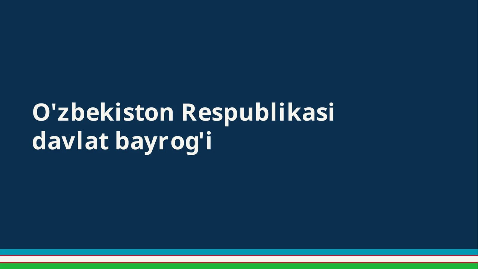 O'zbekiston Respublikasi davlat bayrog'i