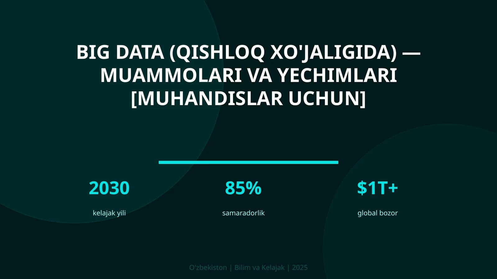 Big Data (qishloq xo'jaligida) — muammolari va yechimlari [muhandislar uchun]