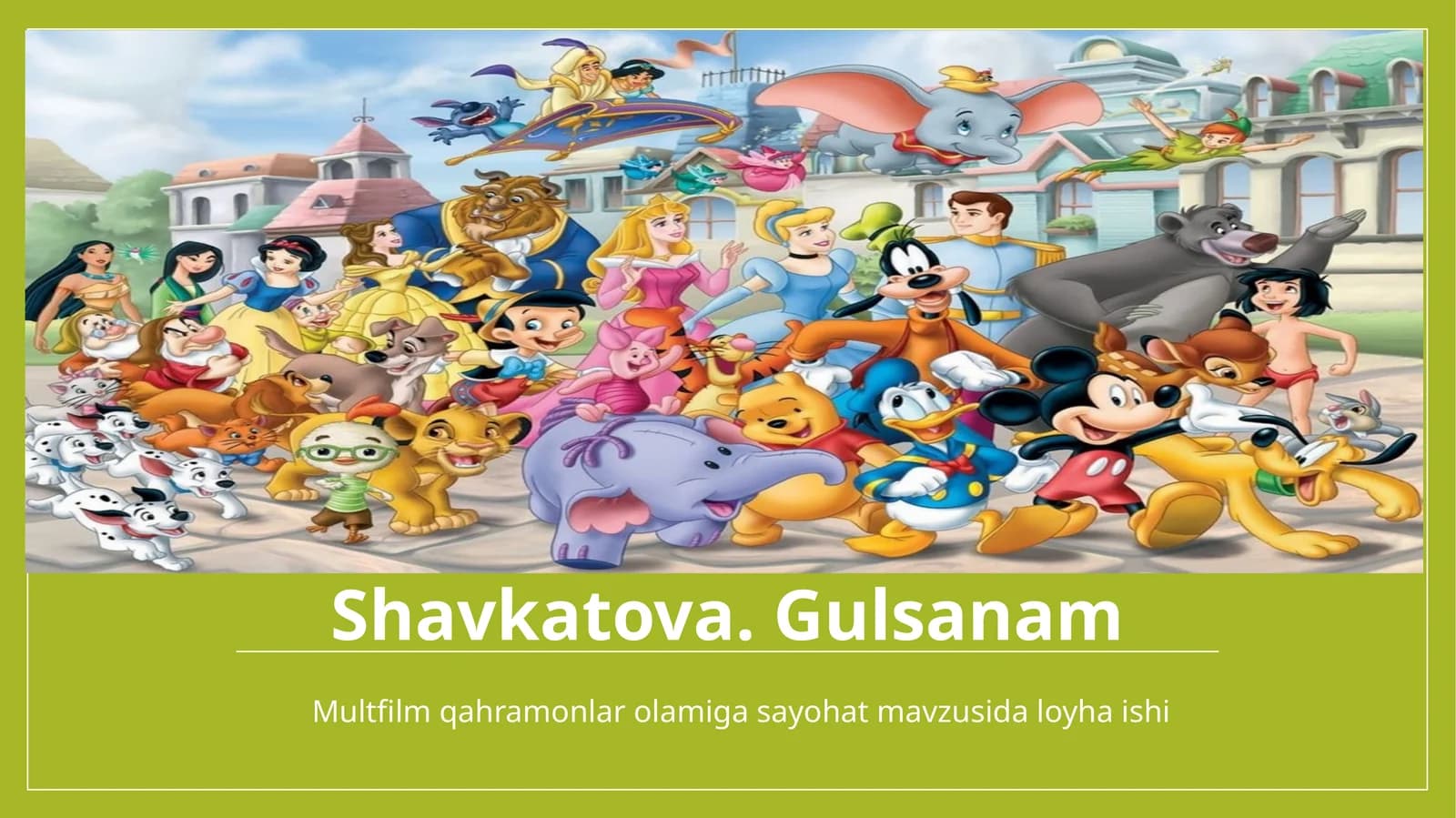Multfilm qahramonlar olamiga sayohat mavzusi daloyi haishi