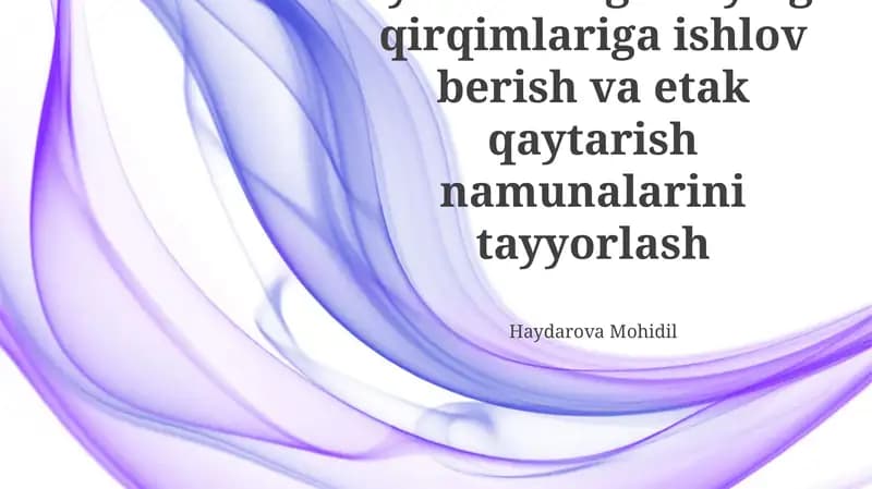 Yubka qayta tiklash usullari