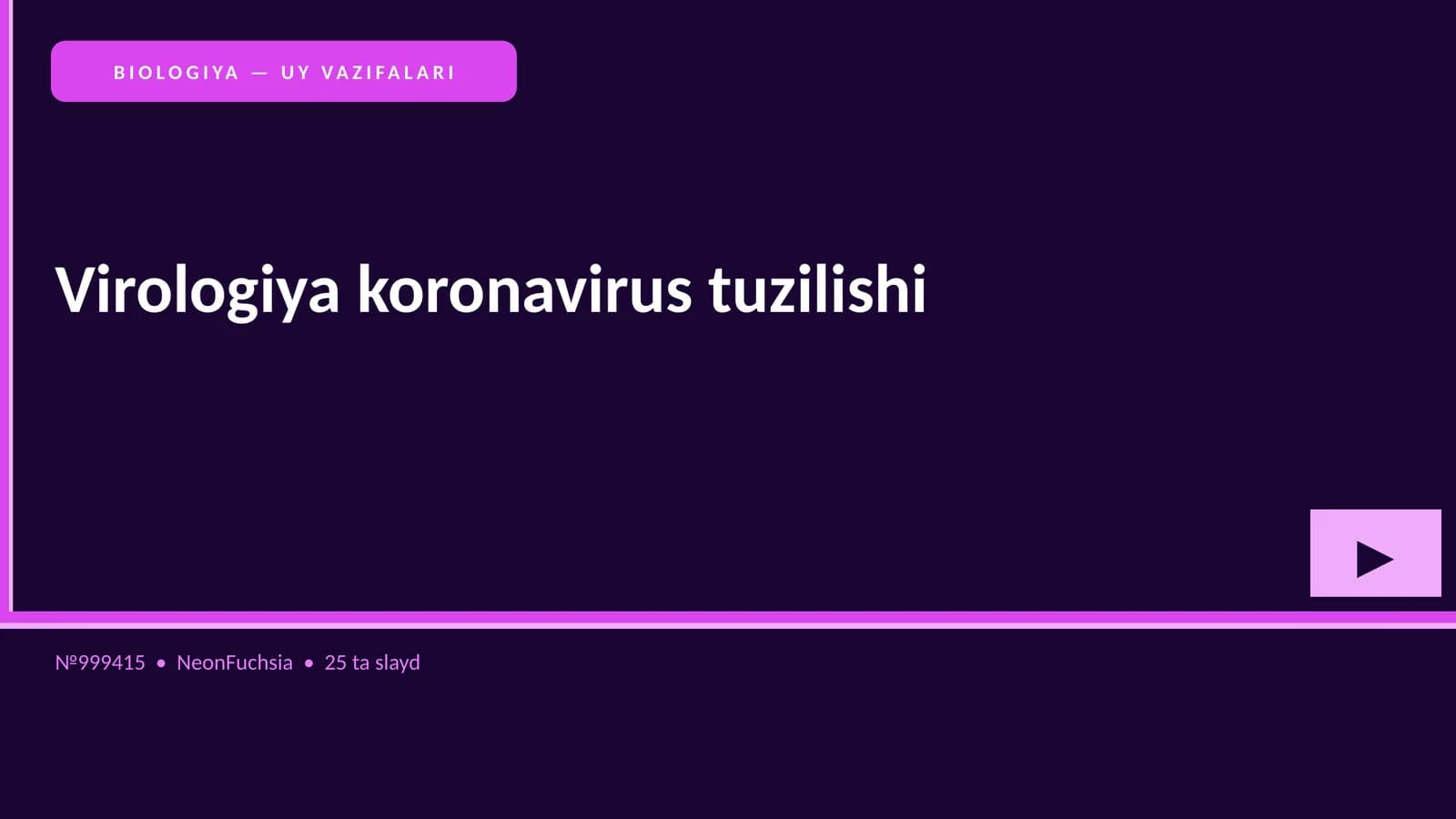 BIOLOGIYA — UY VAZIFALARI