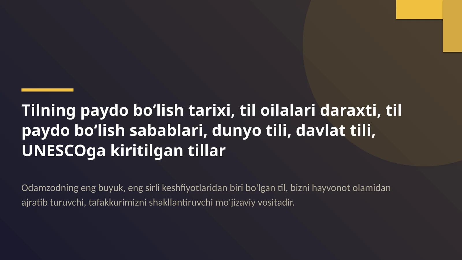 Davlat Tili: Milliy O'ziga Xoslik Va Birlik Ramzi