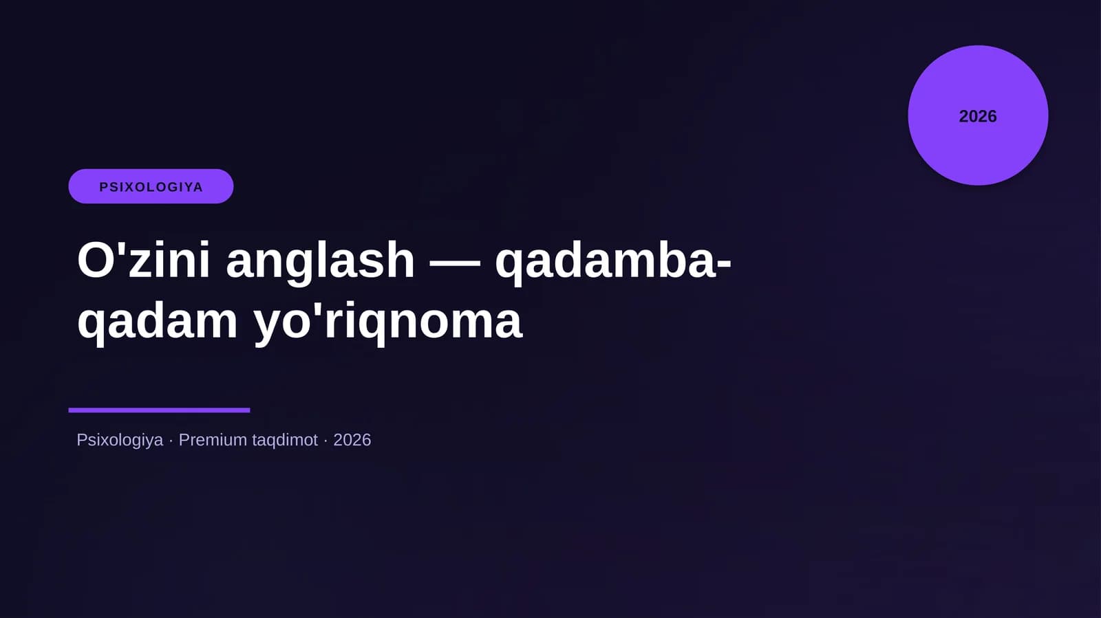 O'zini anglash — qadamba-qadam yo'riqnoma