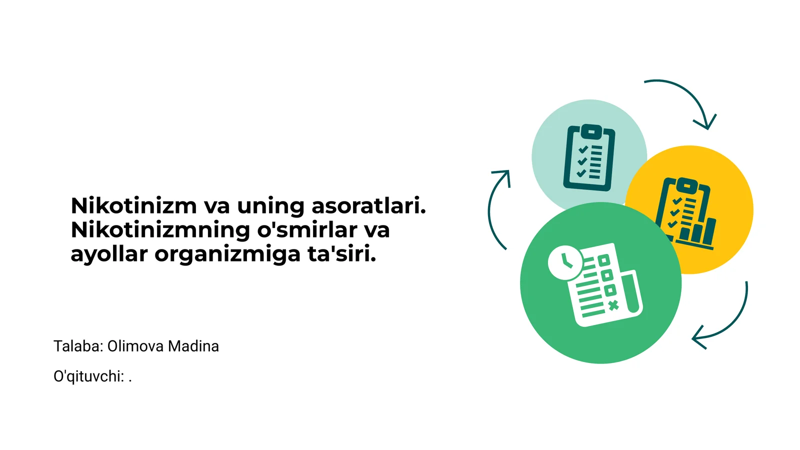 Nikotinizm va uning asoratlari