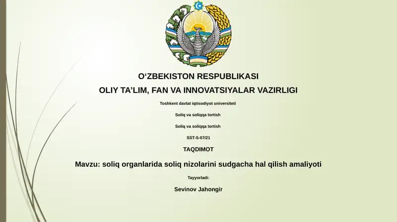 Soliq va soliqqa tortish