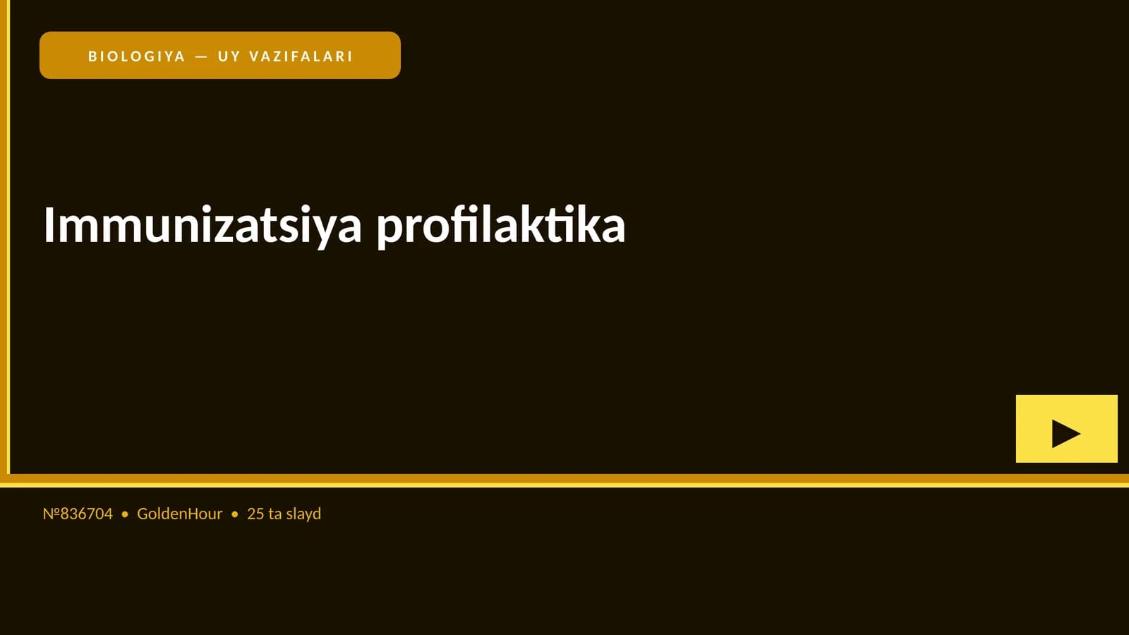 BIOLOGIYA — UY VAZIFALARI