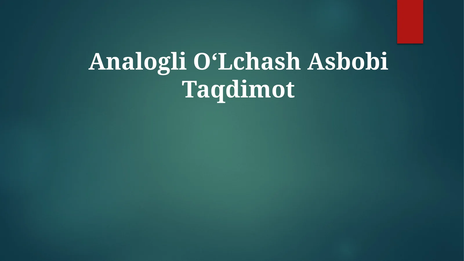 Analogli OʻLchash Asbobi