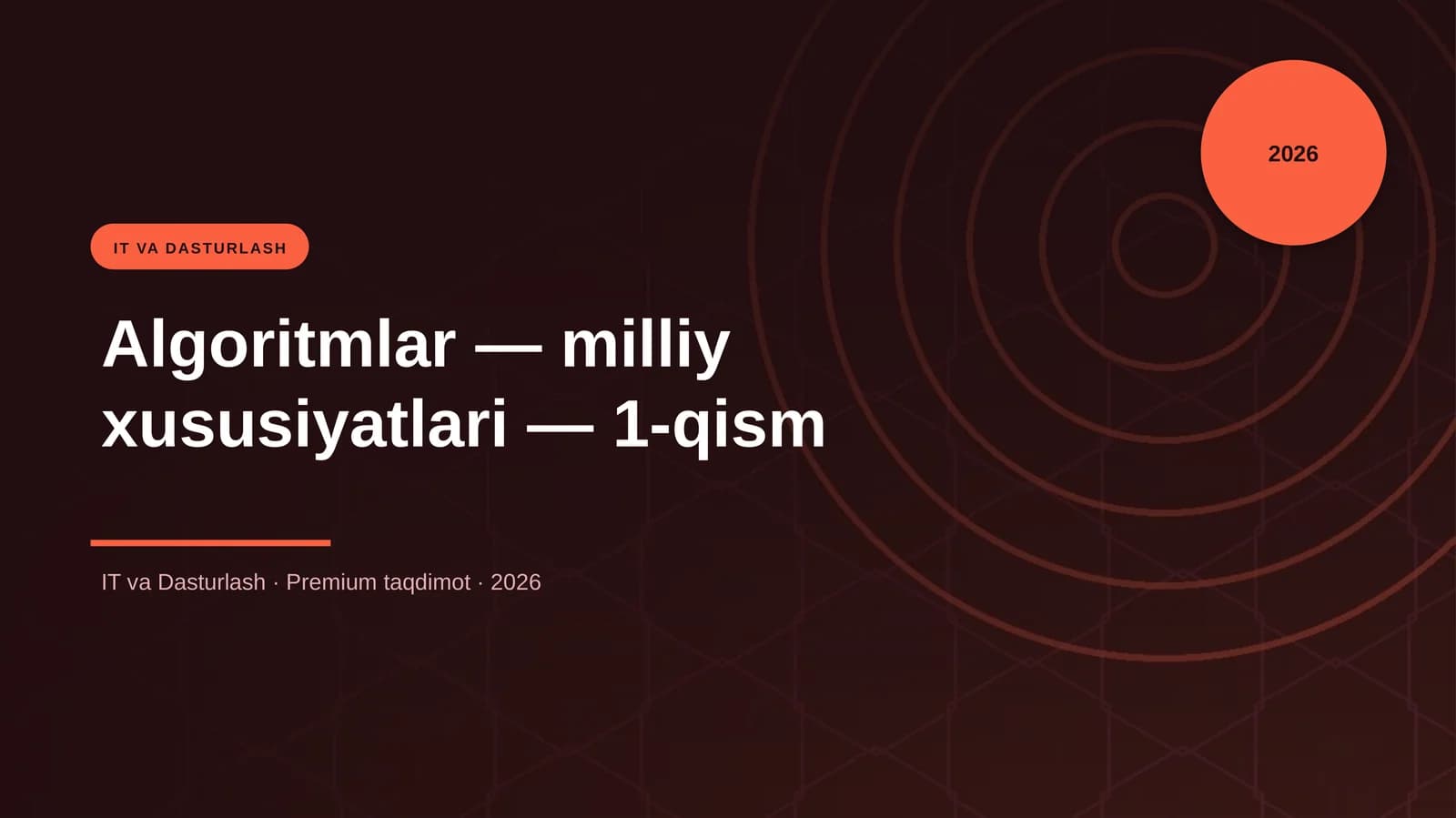 Algoritmlar — milliy xususiyatlari — 1-qism