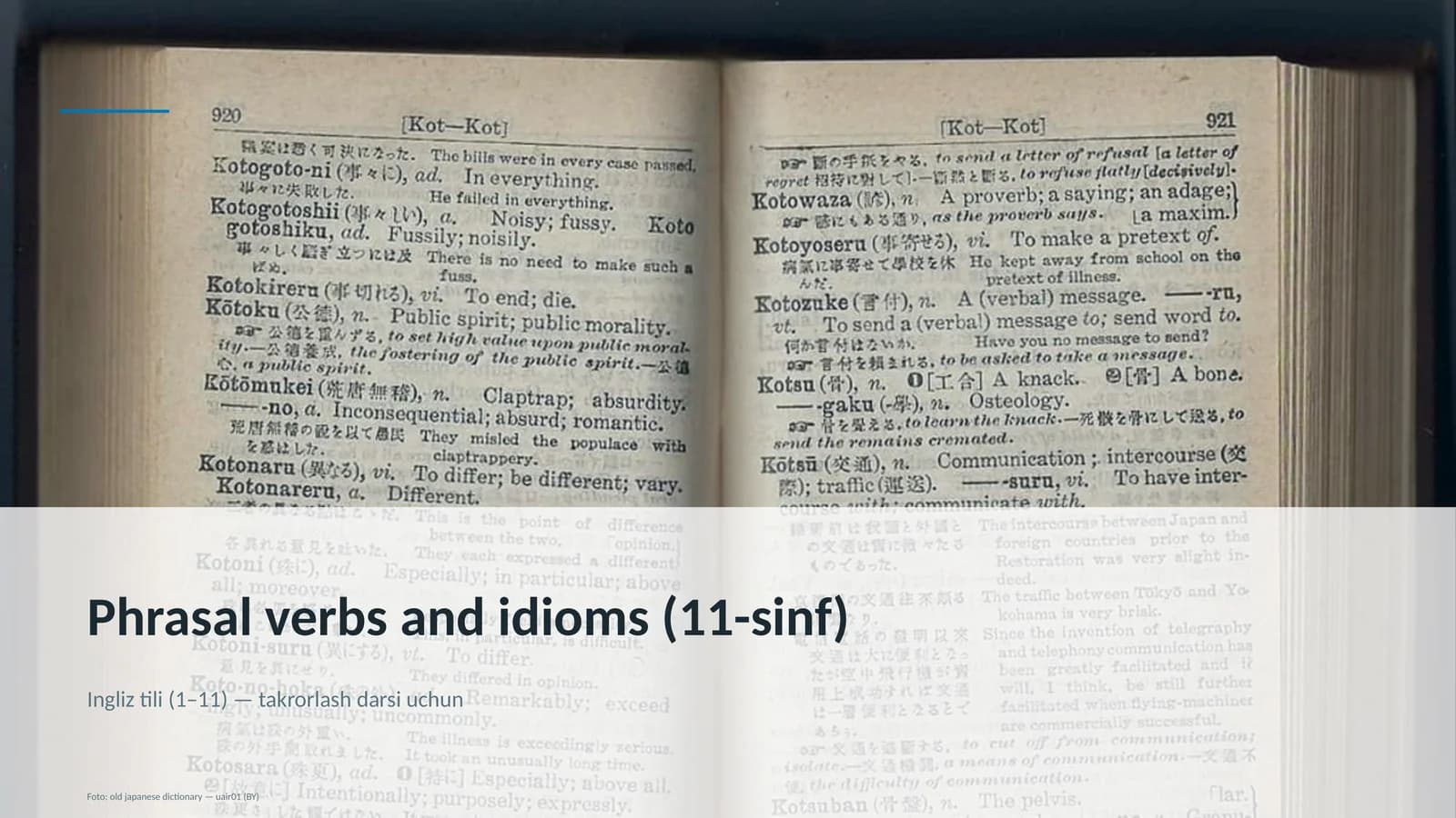 Phrasal verbs and idioms (11-sinf)