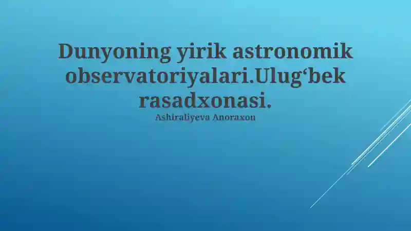 Ulugh Beg Rasadxonasi