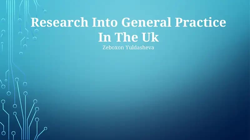 Research Into General Practice In The Uk