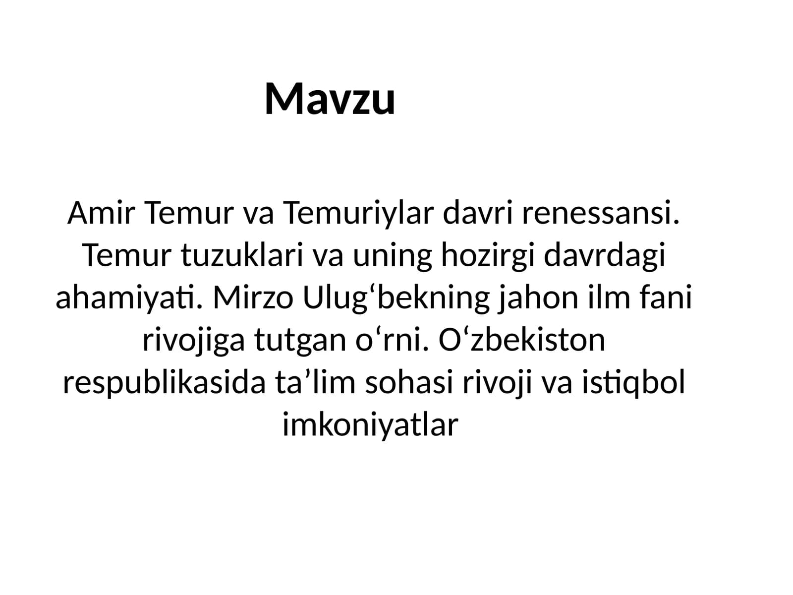 Amir Temur va Temuriylar davri renessansi