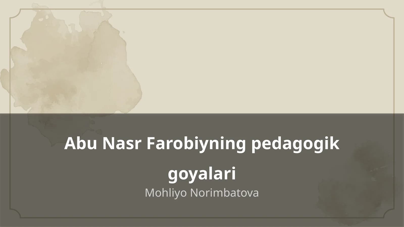 Abu Nasr Farobiyning pedagogik goyalari