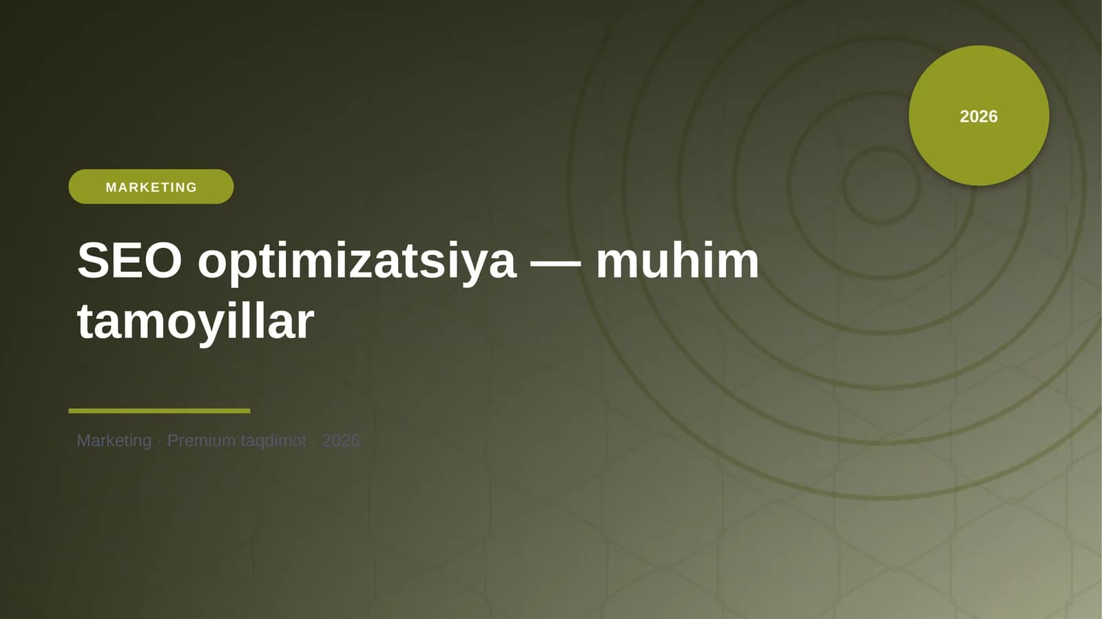SEO optimizatsiya — muhim tamoyillar