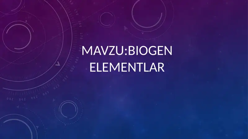 Biogen Elementlar