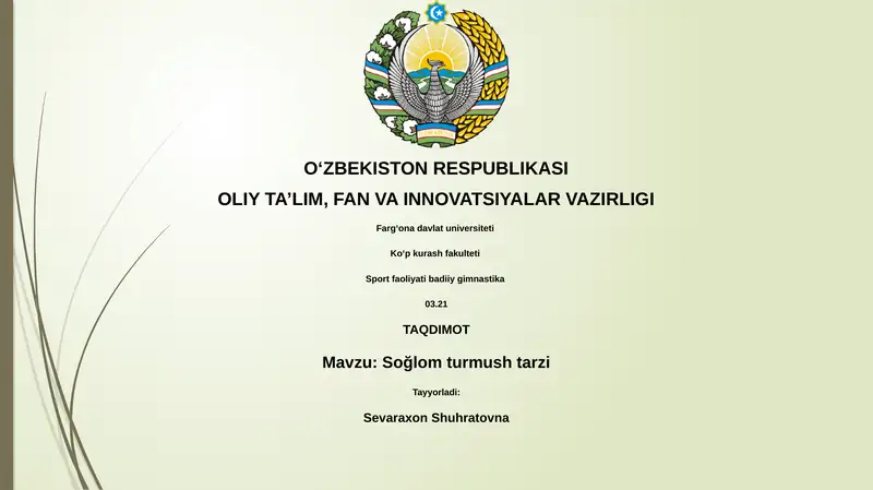 Soğlom turmush tarzi
