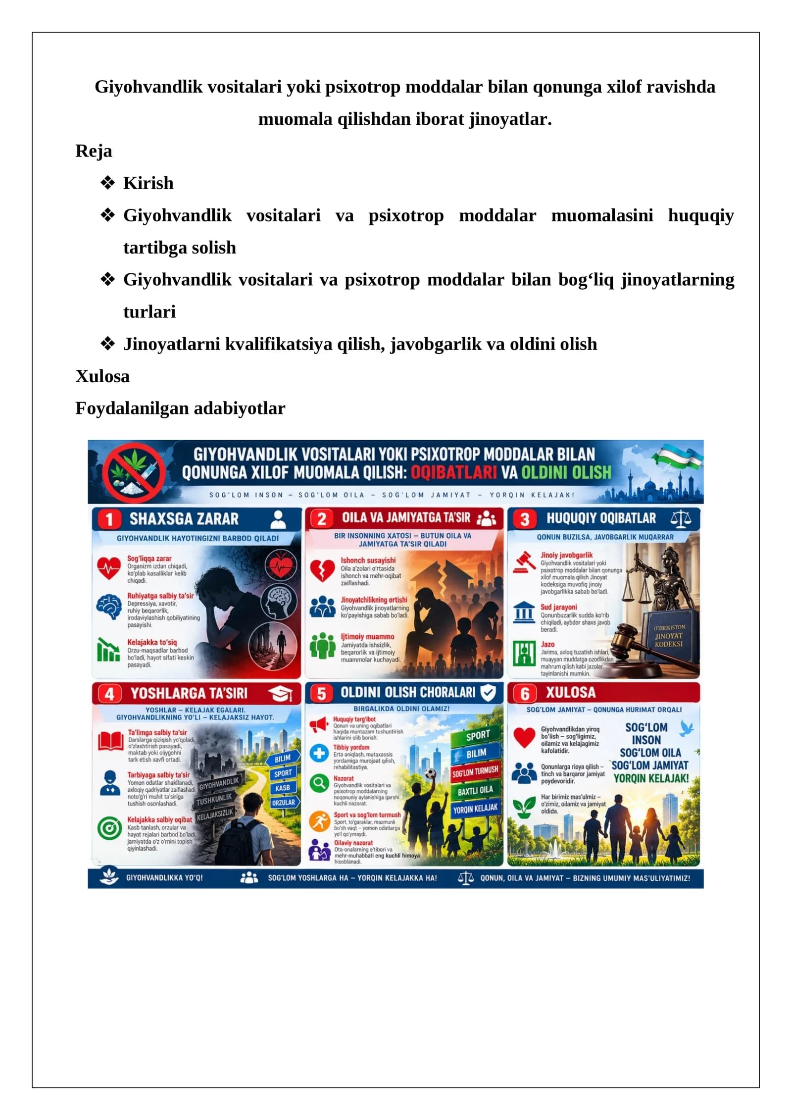 Giyohvandlik vositalari va psixotrop moddalar bilan qonunga xilof ravishda muomala qilishdan iborat jinoyatlar