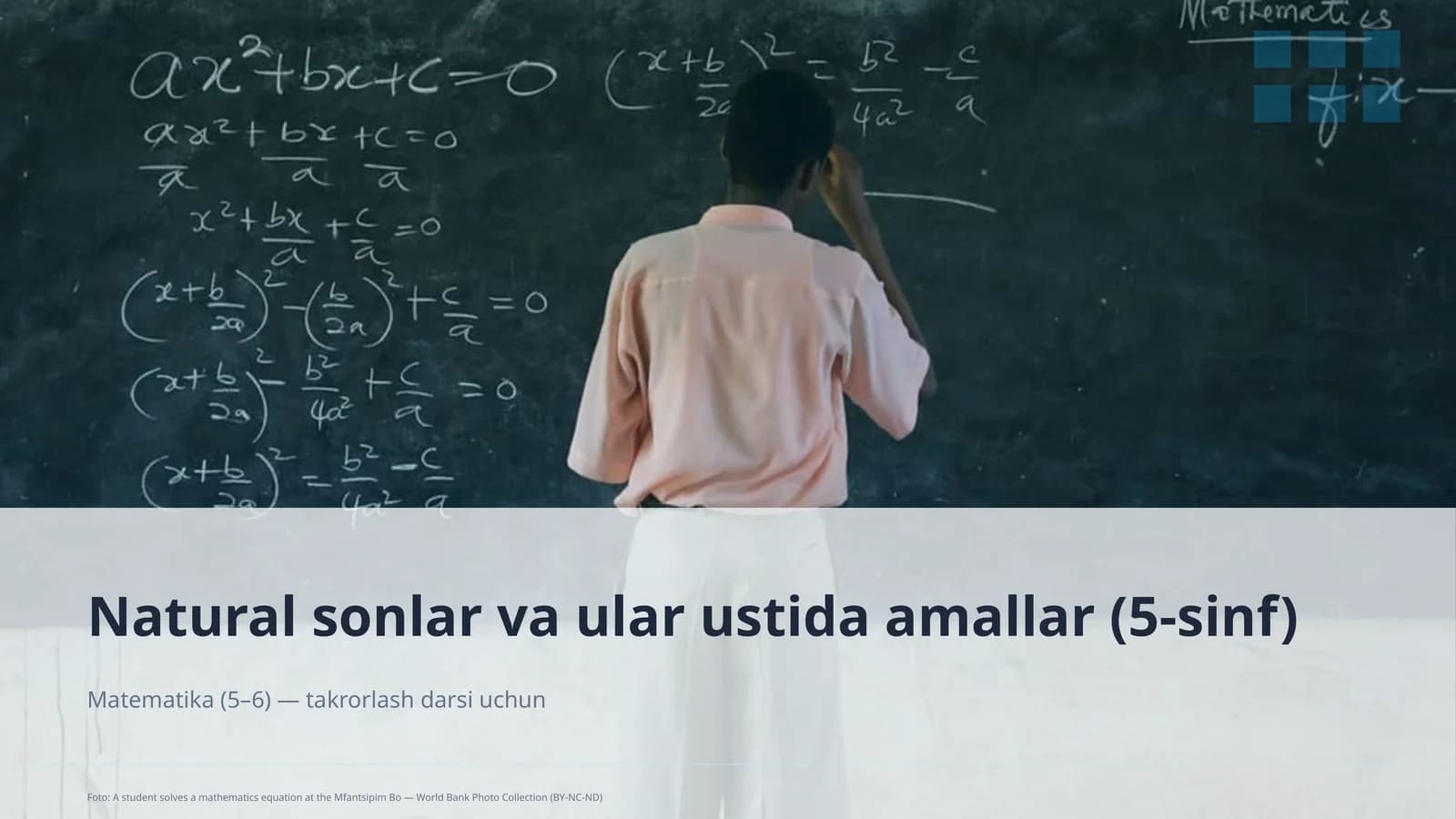 Matematika (5–6) — takrorlash darsi uchun