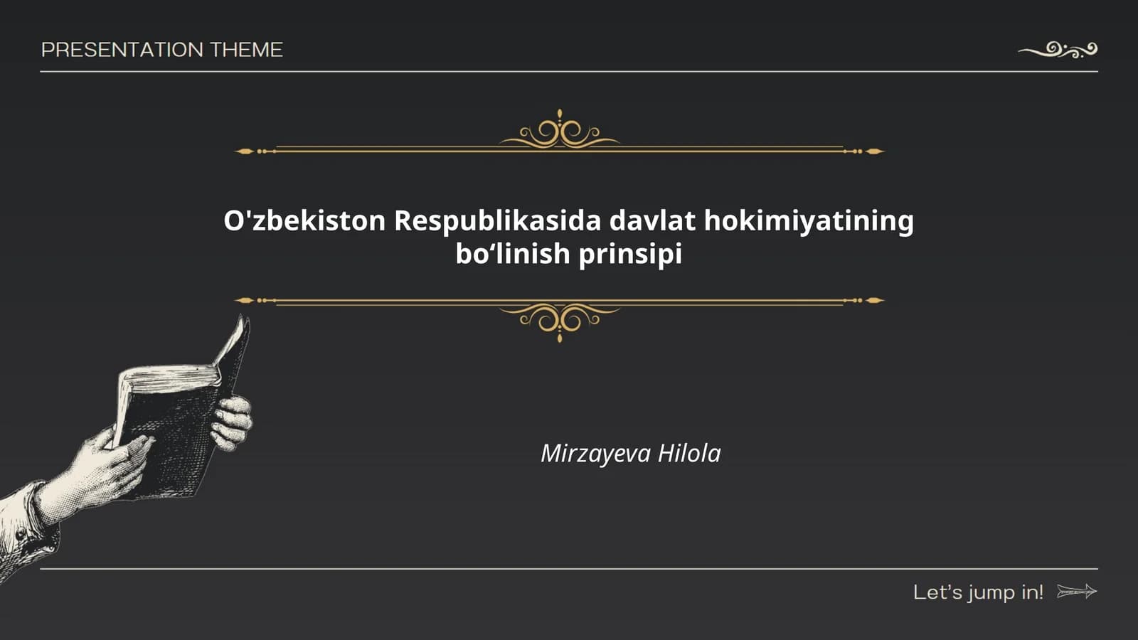 O'zbekiston Respublikasida davlat hokimiyatining boʻlinish prinsipi