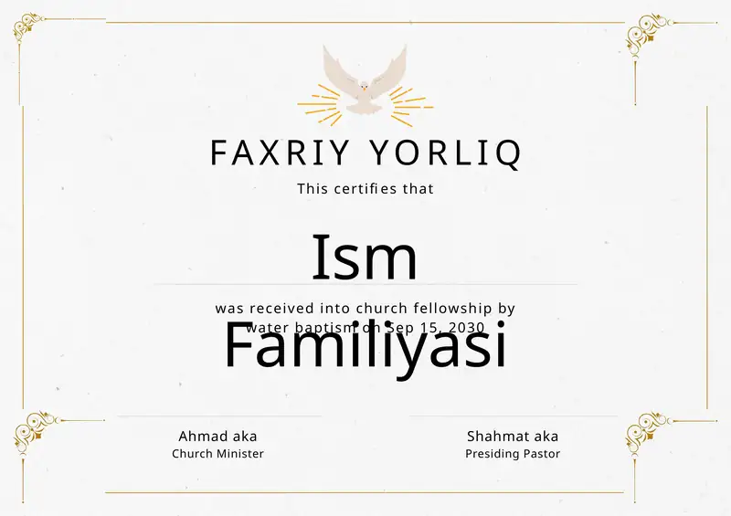 Faxriy yorliq shablon PowerPoint