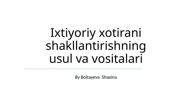 Samarali Xotira Mashqlari va Texnikalari