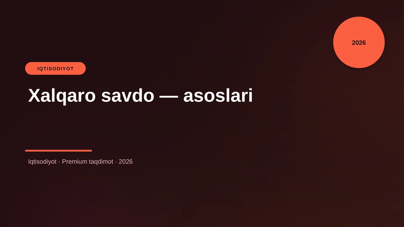 Xalqaro savdo — asoslari
