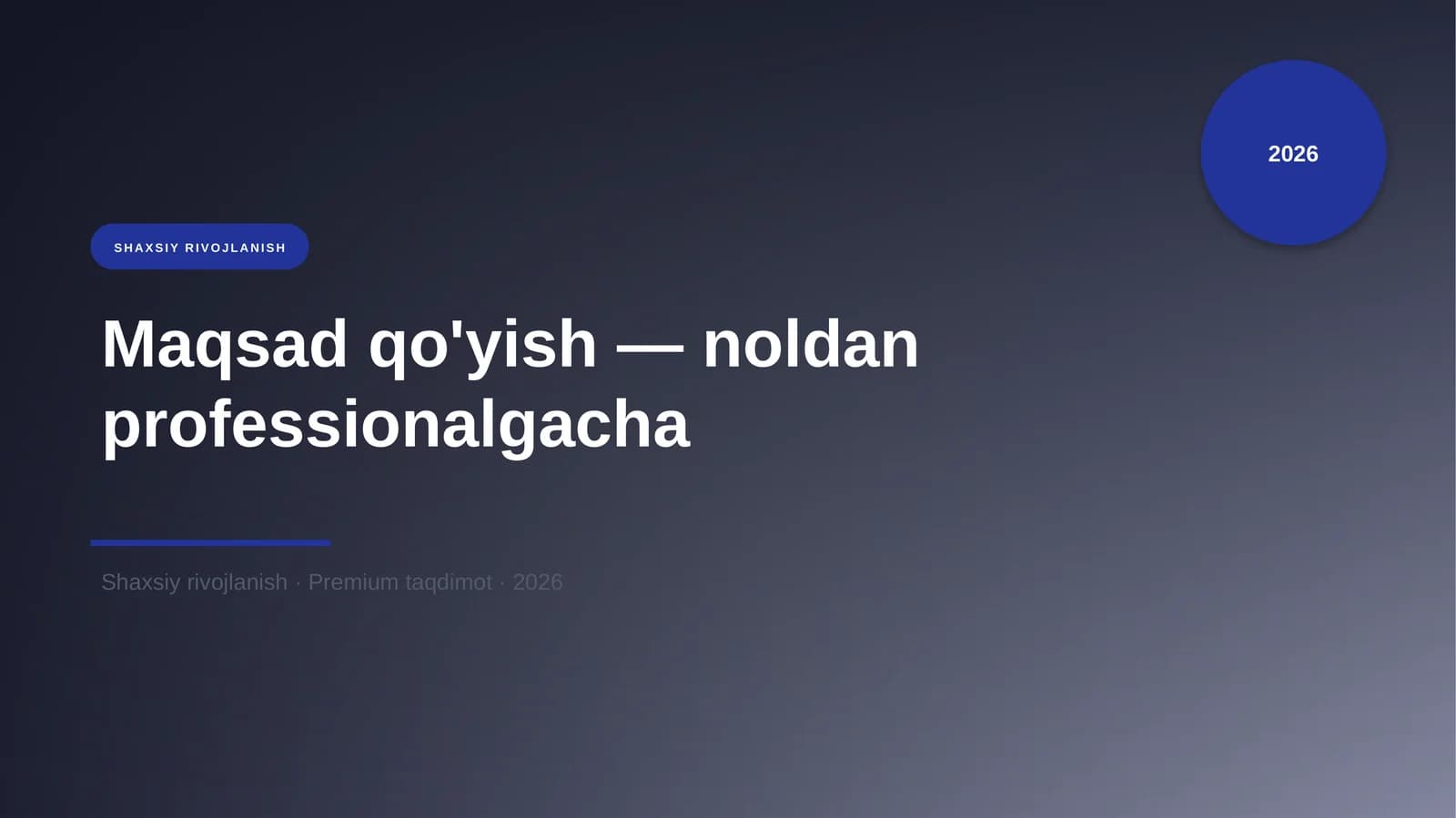 Maqsad qo'yish — noldan professionalgacha