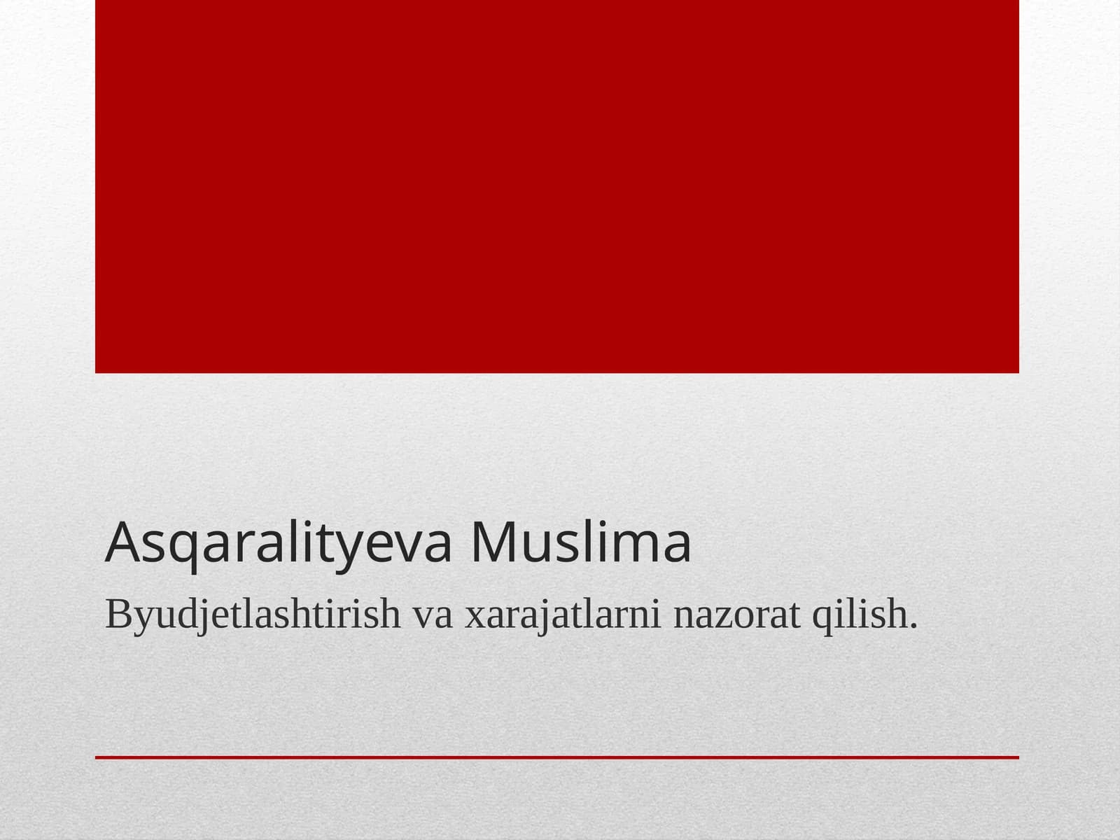 Asqaralityeva Muslima