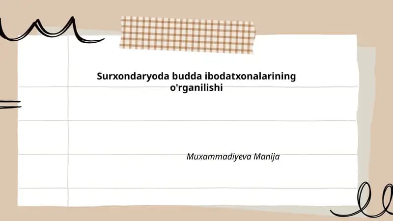 Surxondaryoda budda ibodatxonalarining o'rganilishi