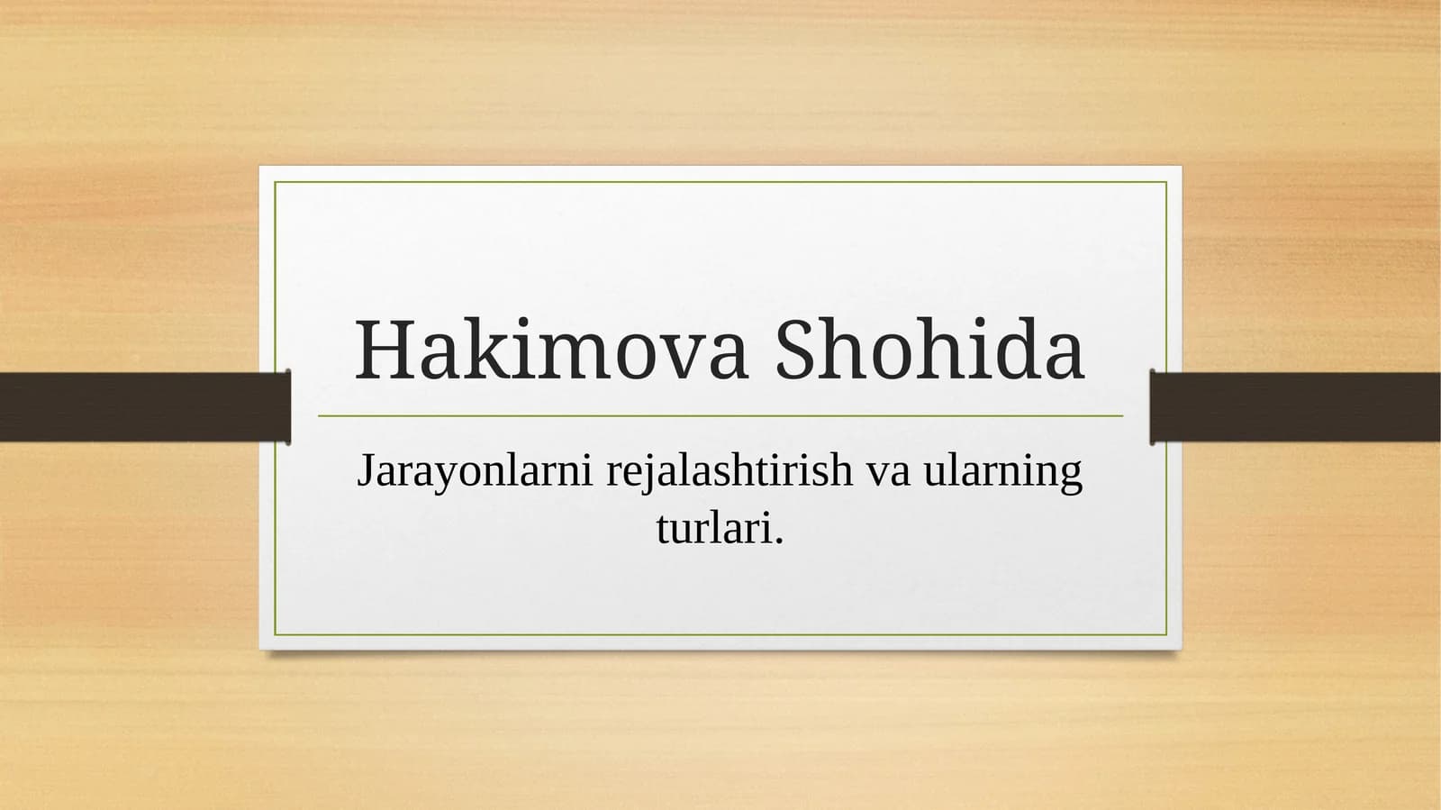Jarayonlarni Rejalashtirish