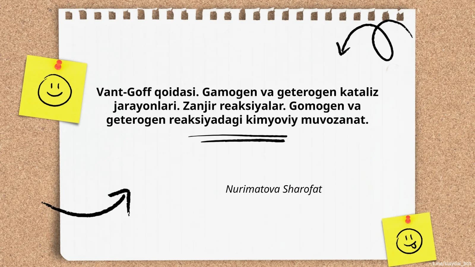 Vant-Goff qoidasi va uning asoslari