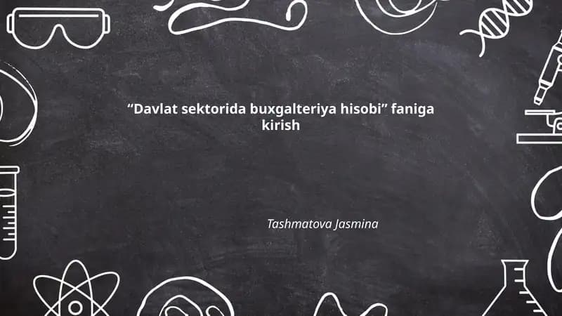 Davlat sektorida buxgalteriya hisobi