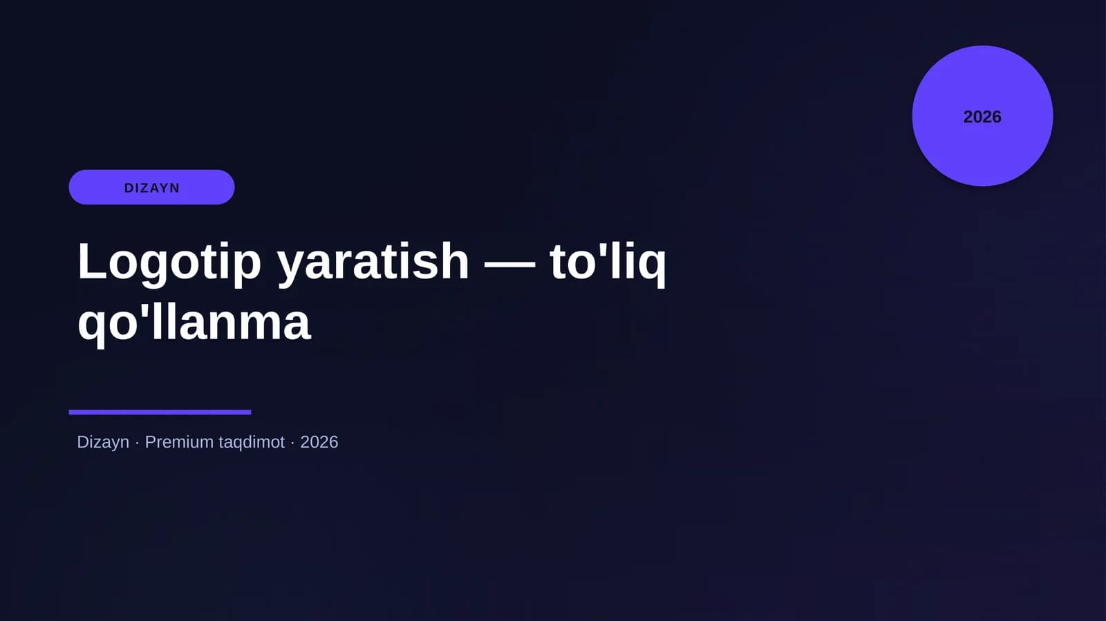 Logotip yaratish — to'liq qo'llanma