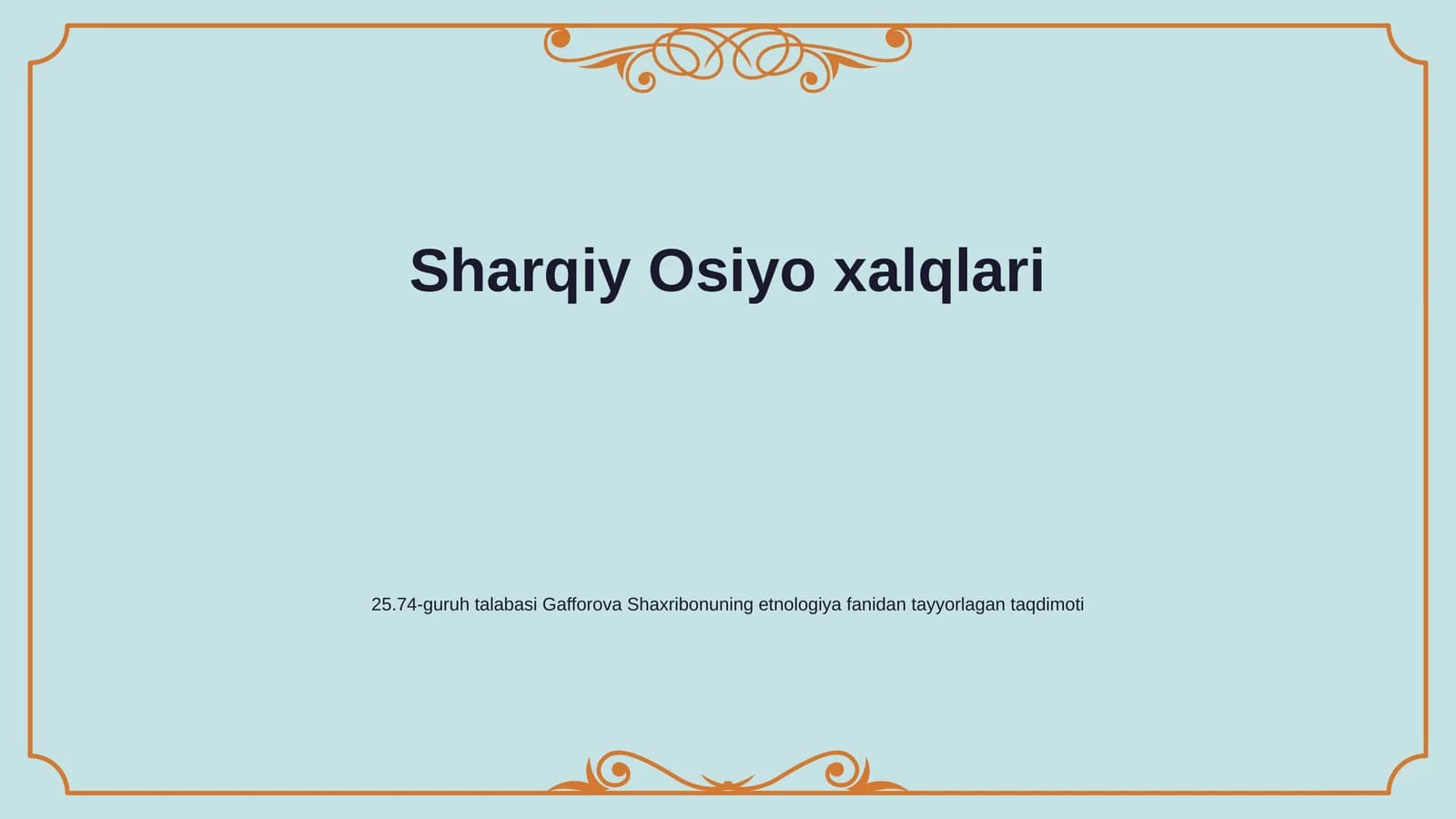 Sharqiy Osiyo xalqlari