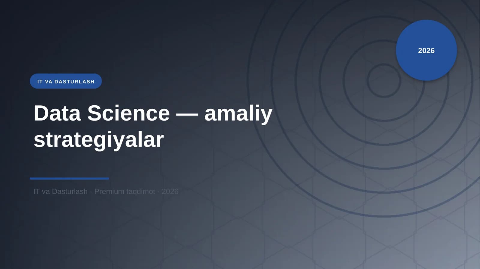 Data Science — amaliy strategiyalar