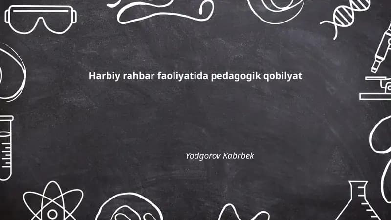 Harbiy rahbar faoliyatida pedagogik qobilyat