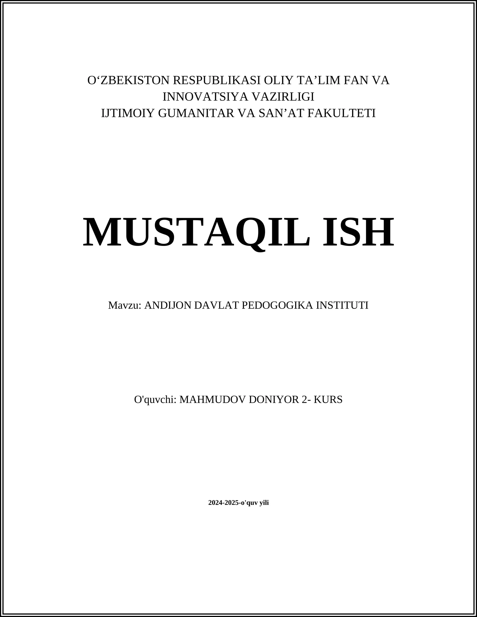 Andijon Davlat Pedagogika Instituti