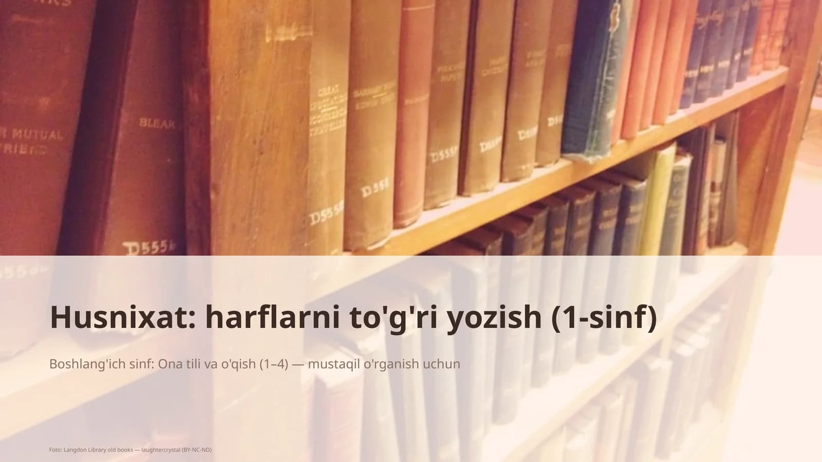 Husnixat: harflarni to'g'ri yozish (1-sinf)