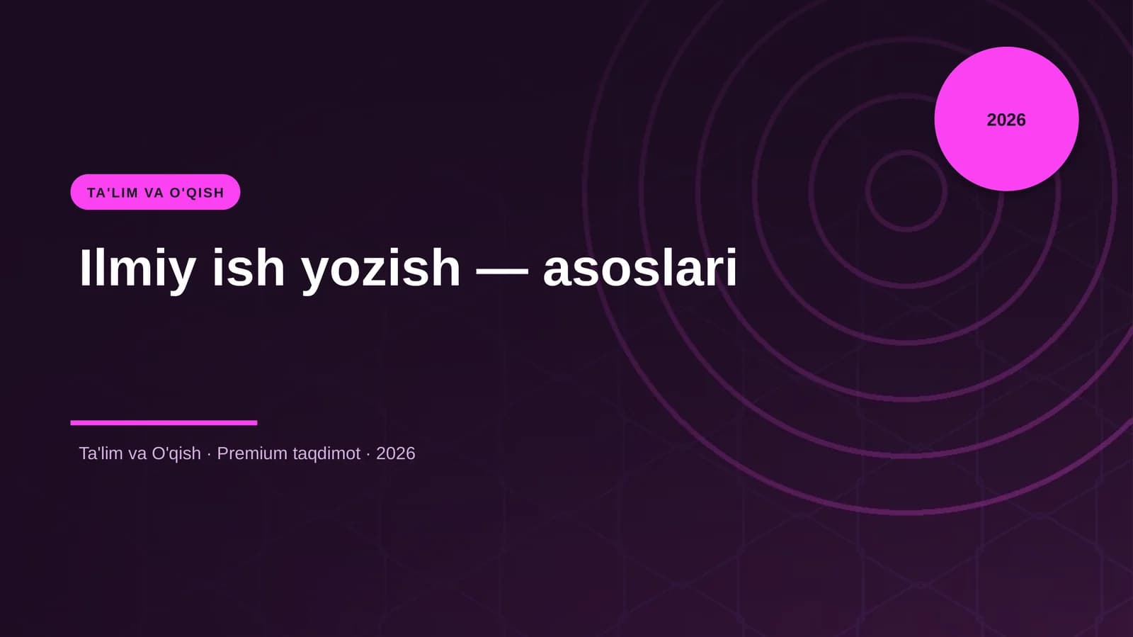 Ilmiy ish yozish — asoslari