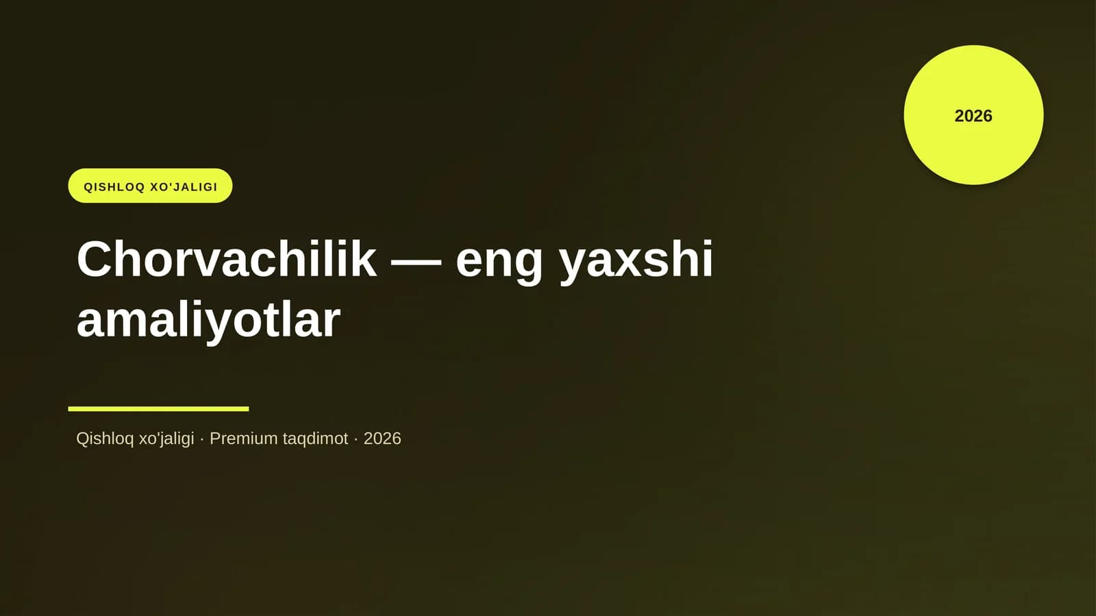 Chorvachilik — eng yaxshi amaliyotlar