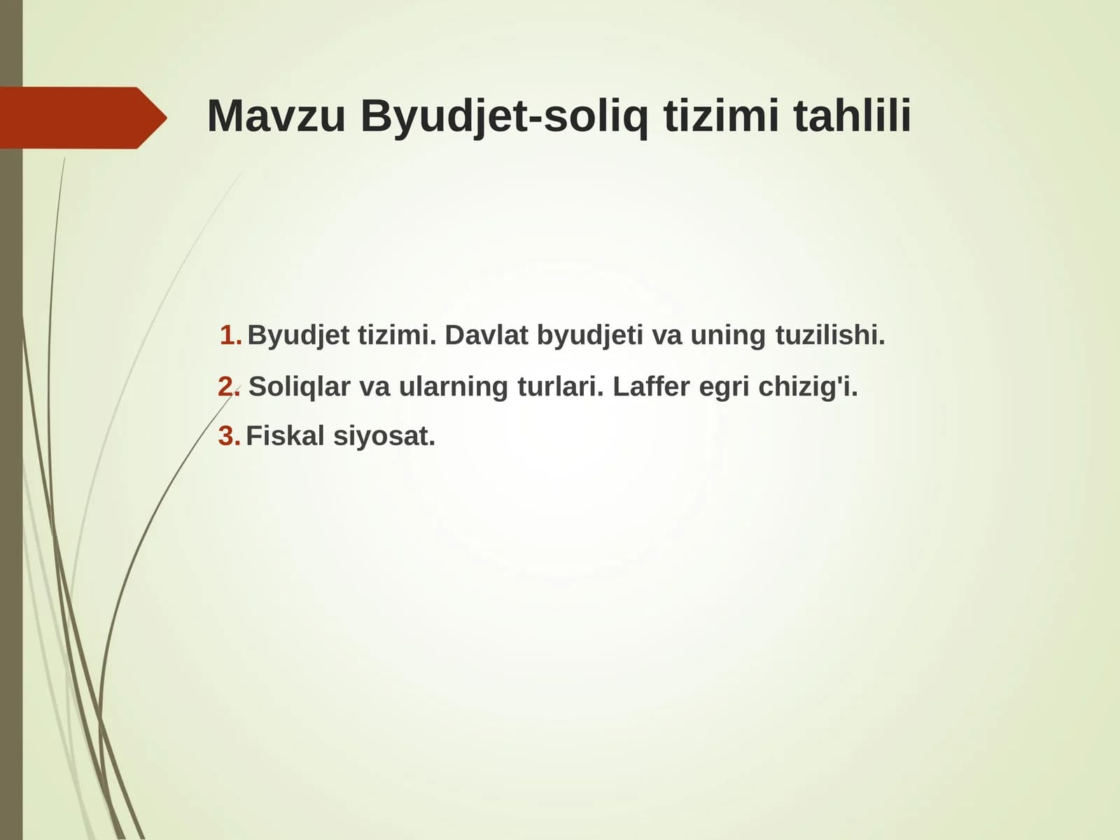 Byudjet-soliqtizimi tahlili