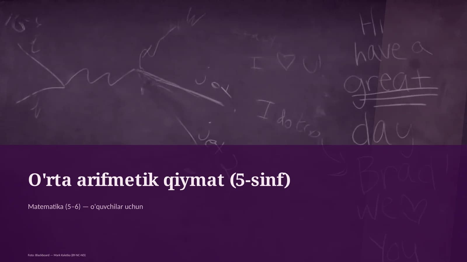 O'rta arifmetik qiymat (5-sinf)